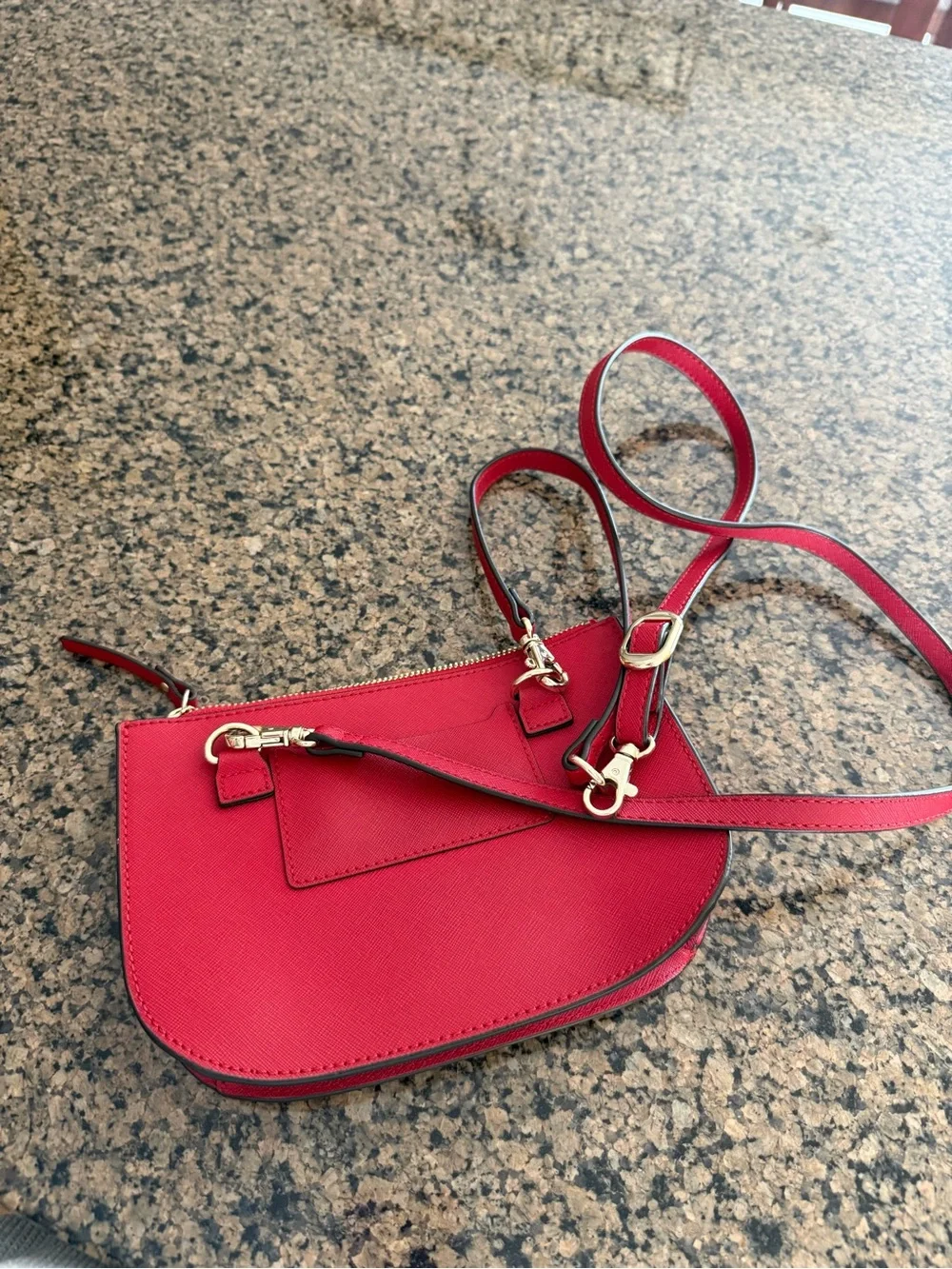 RED - Lo & Sons Waverley 2 Convertible Crossbody Bag - Red with Gold Hardware